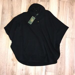 RL black cotton poncho
